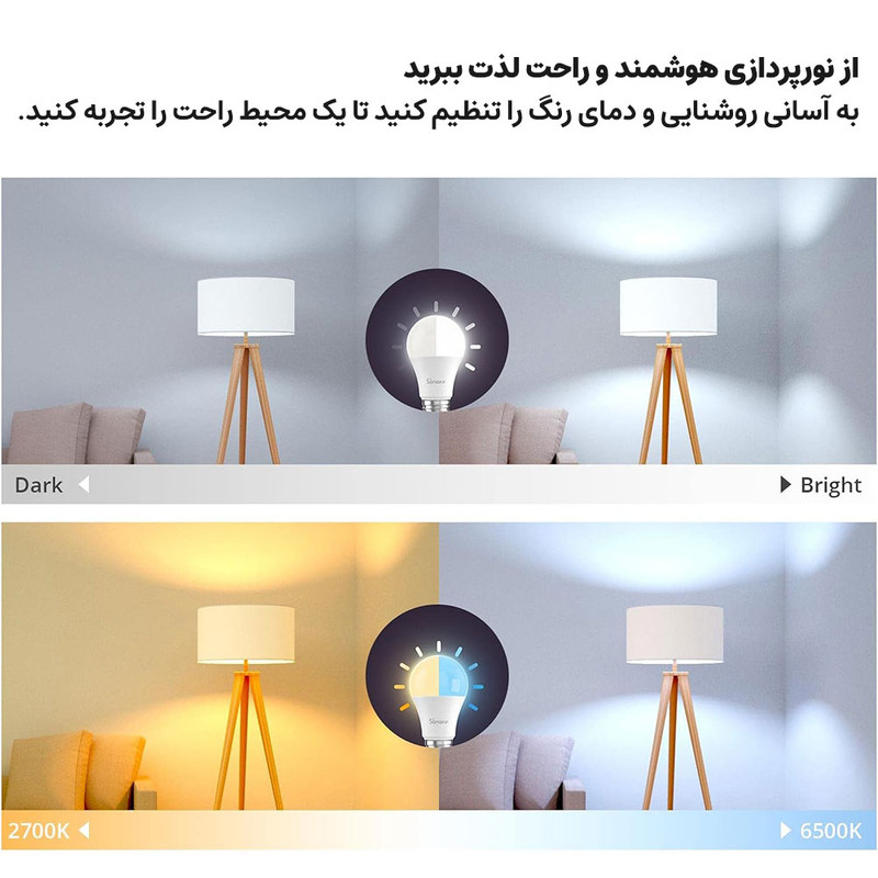 لامپ هوشمند 9 وات سونوف مدل B05-RGB پایه E27