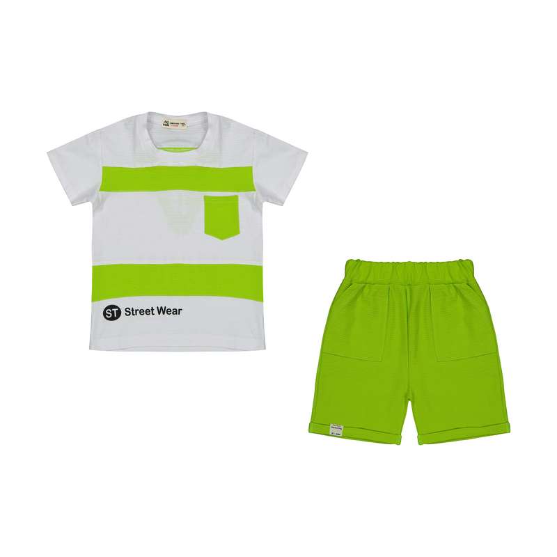 ست تی شرت و شلوارک پسرانه نونا مدل 2211391-0143