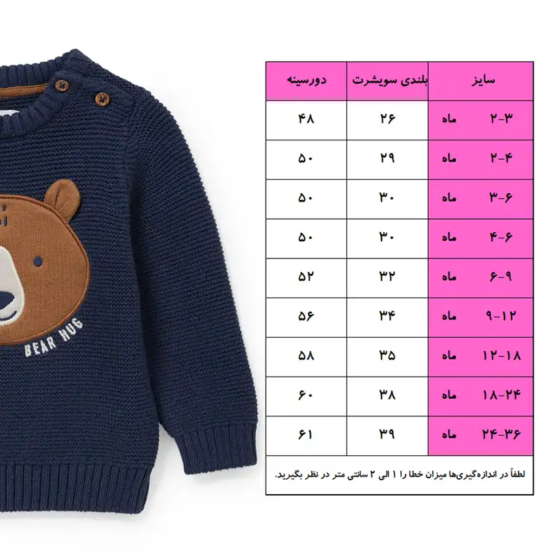 پلیور نوزادی سی اند ای مدل خرس