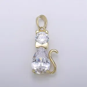 آویز گردنبند طلا 18 عیار زنانه قیراط طرح گربه کد GH2590