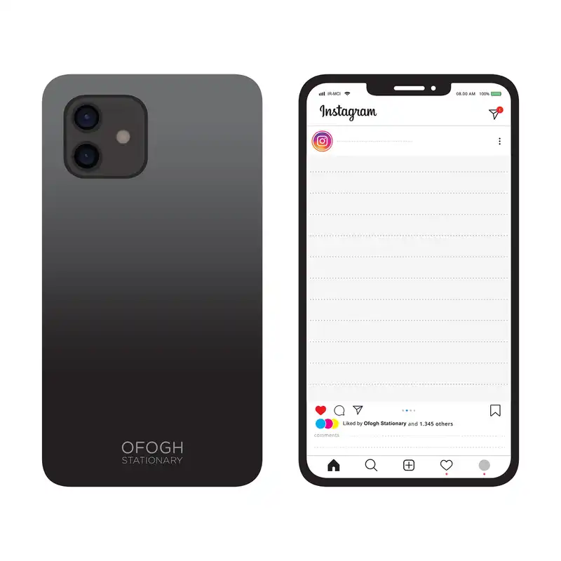 کاغذ یادداشت افق مدل اینستاگرام بسته 100 عددی