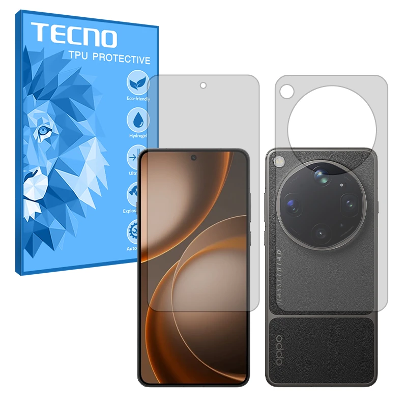 محافظ صفحه نمایش مات تکنو مدل هیدروژلی مناسب برای گوشی موبایل اوپو Find X9 Ultra به همراه محافظ پشت گوشی