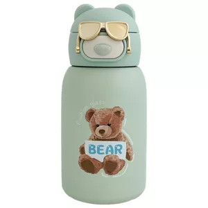 فلاسک کودک طرح خرس تدی و عینک دودی کد 910000112 گنجایش 0.5 لیتر
