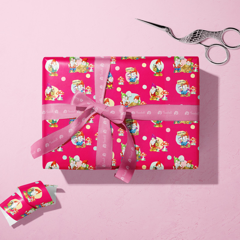 کاغذ کادو صدفی طرح کوتوله ها بسته 5 عددی