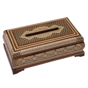 جعبه دستمال کاغذی خاتم کاری گالری گوهران مدل 427