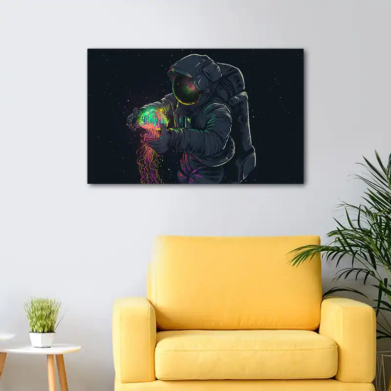 تابلو شاسی عرش مدل فانتزی فضانورد شبرنگ نئونی کد As1780