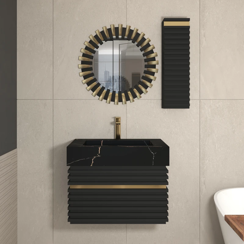 ست کابینت و روشویی الین مدل زمرد به همراه آینه و باکس