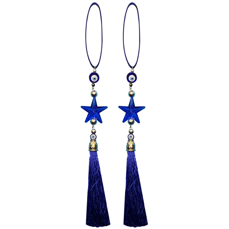 آویز تزیینی خودرو طرح چشم نظر مدل ستاره بسته 2 عددی