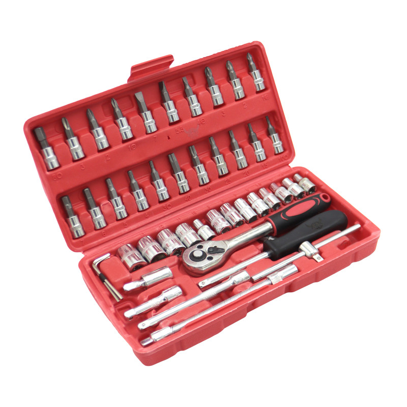 آچار و سری بکس و پیچ گوشتی مدل وایکینگ کد YPGH-46 مجموعه 46 عددی