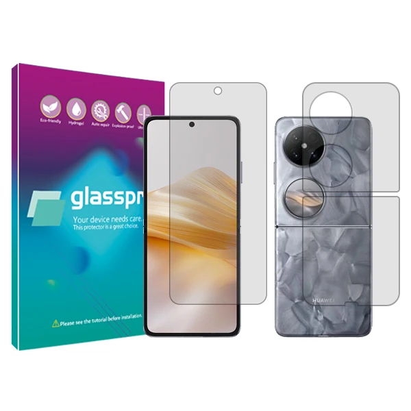 محافظ صفحه نمایش شفاف گلس پرو مدل Resistant‌ مناسب برای گوشی موبایل هوآوی  Pocket 2 به همراه محافظ پشت گوشی
