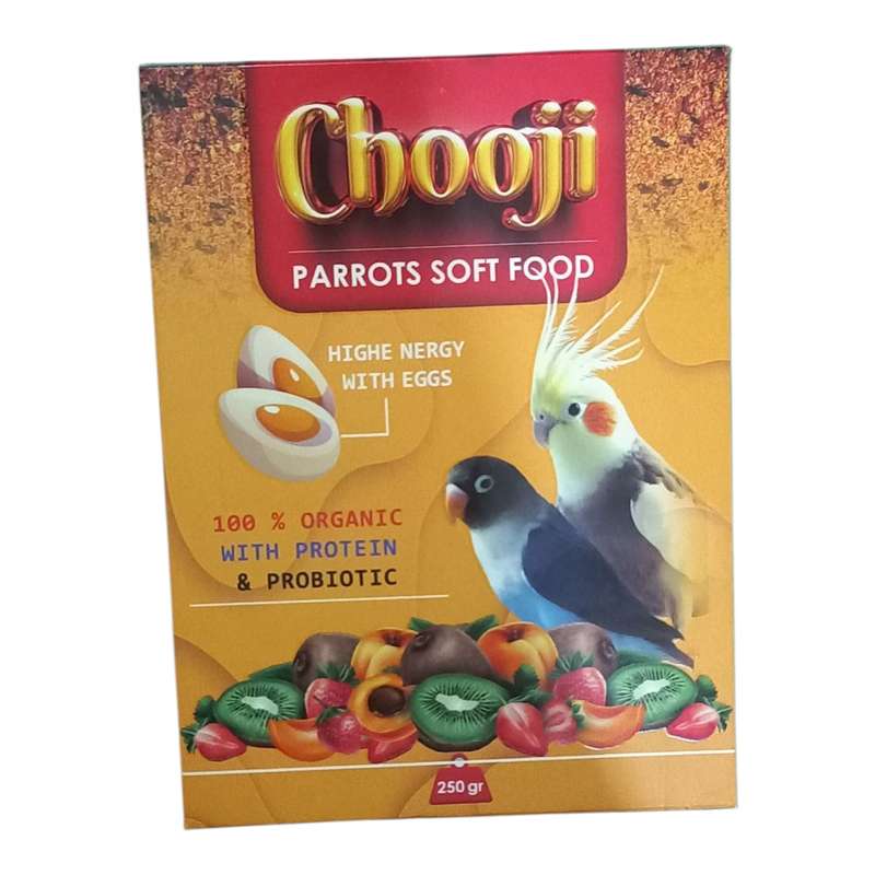 غذای نرم طوطی سانان مدل میوه ای وزن 250 گرم