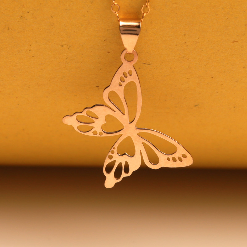 گردنبند طلا 18 عیار زنانه مدل پروانه