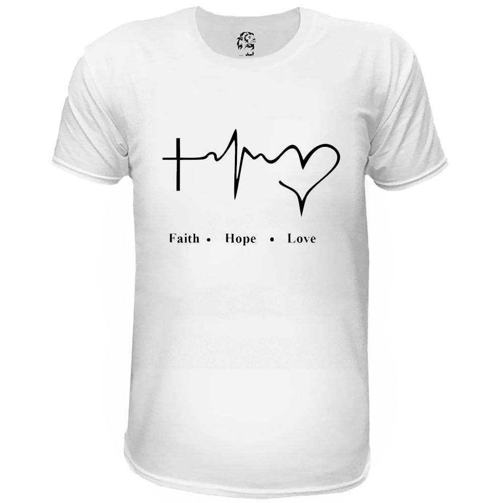 تی شرت آستین کوتاه مردانه اسد مدل Faith Hope Love -  - 1
