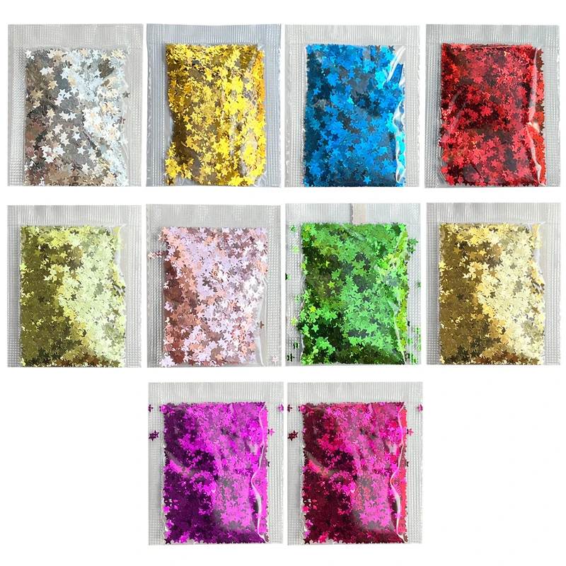  پولک تزیینی طرح ستاره مجموعه 10 عددی