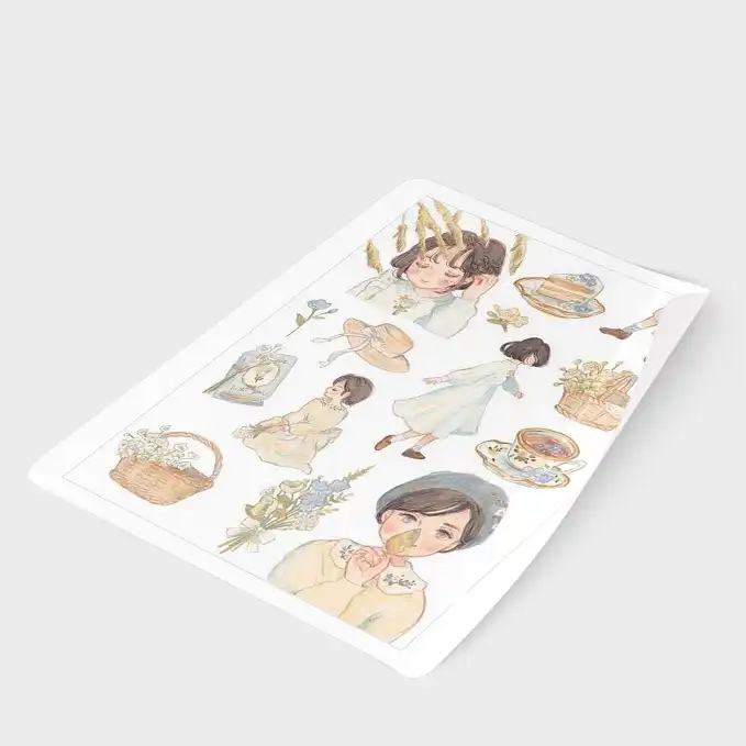 برچسب مدل برش نخورده طرح اسکرپ بوک دختر نقاشی