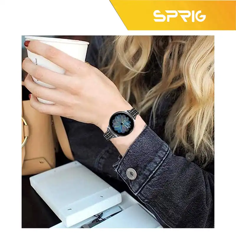 بند اسپریگ مدل Diamond Two line مناسب برای ساعت هوشمند سامسونگ Galaxy Watch 4 40mm / watch 4 42mm / watch 4 44mm / watch 4 46mm / Watch 5 40mm / Watch 5 44mm / Watch 5 pro 45mm