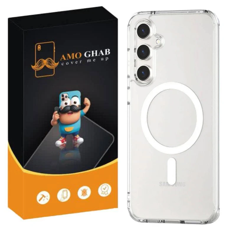 کاور عمو قاب مدل مگ سیف شفاف مناسب برای گوشی موبایل سامسونگ Galaxy A25
