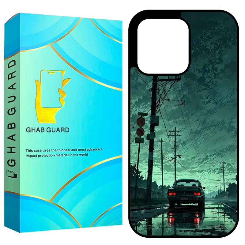 کاور قاب گارد طرح ماشین و جاده مدل GCHP16P مناسب برای گوشی موبایل اپل iPhone 16 Pro