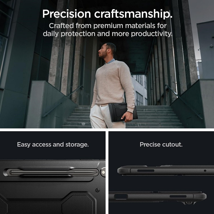 کیف کلاسوری اسپیگن مدل Rugged Armor Pro مناسب برای تبلت سامسونگ Galaxy Tab S10 Ultra / S9 Ultra / S8 Ultra