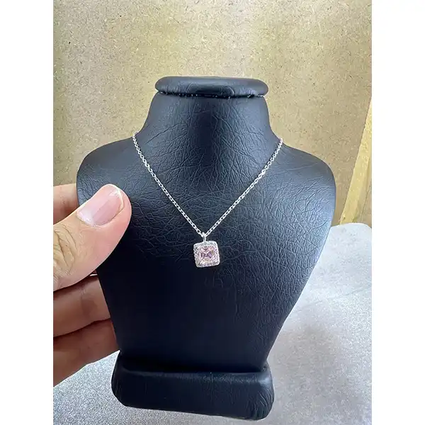 گردنبند نقره زنانه مدل اسپرت نگین مربع کد 4578798