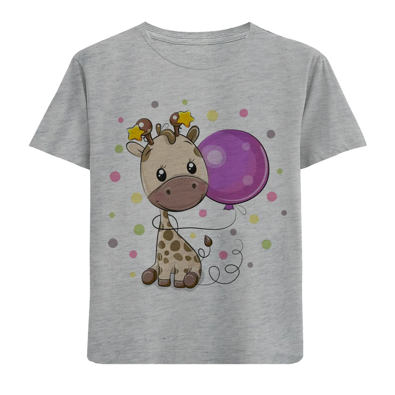 تی شرت آستین کوتاه بچگانه مدل زرافه و بادکنک M46