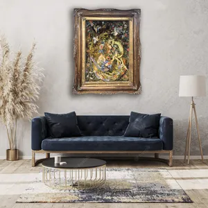 تابلو فرش دستباف طرح مینیاتور کد ۷۸۲۳۵۰