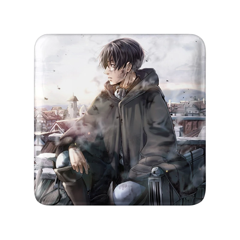 مگنت خندالو طرح لیوای انیمه اتک آن تایتان Attack on Titan مدل مربعی کد 18514