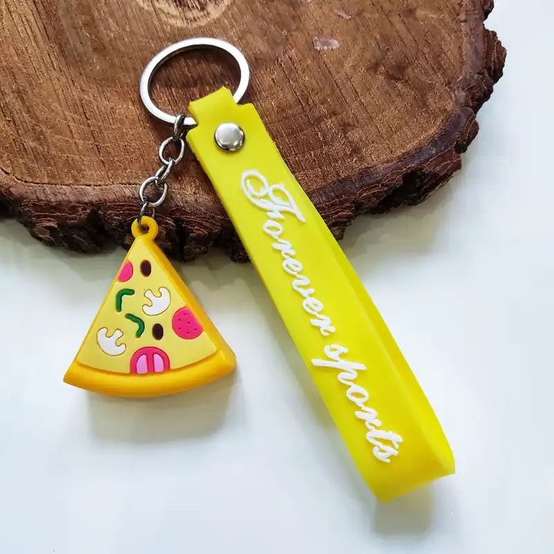 جاکلیدی مدل سیلیکونی طرح فست فود پیتزا و هات داگ کد DB21 مجموعه 4 عددی