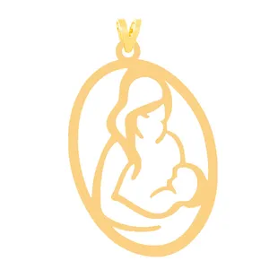 آویز گردنبند طلا 18 عیار زنانه کرابو مدل مادر و بچه 31395Kr