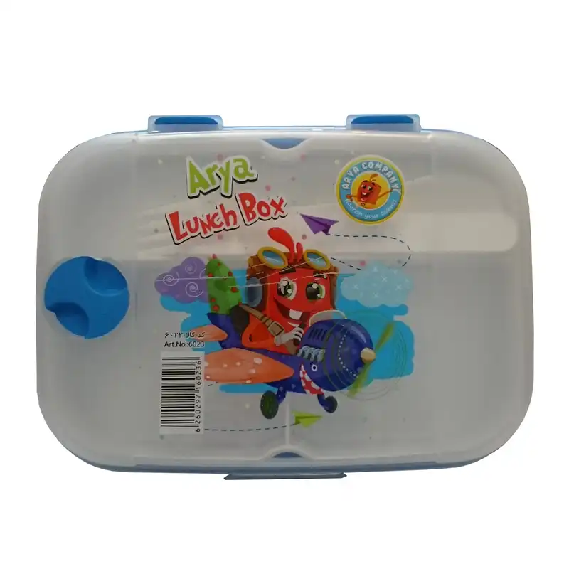 ظرف غذا 4 تکه آریا کد 6023 طرح ادمک خمیری