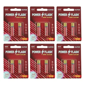 باتری نیم قلمی پاور فلش مدل سوپر آلکالاین بسته ۱۲عددی