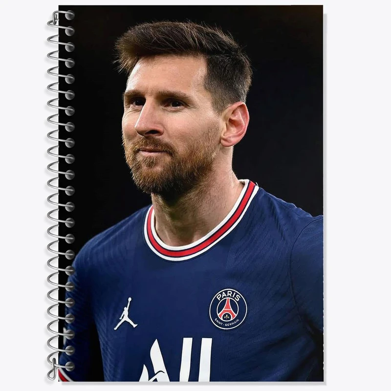 دفتر زبان 50 برگ خندالو مدل دو خط طرح لیونل مسی کد 13991