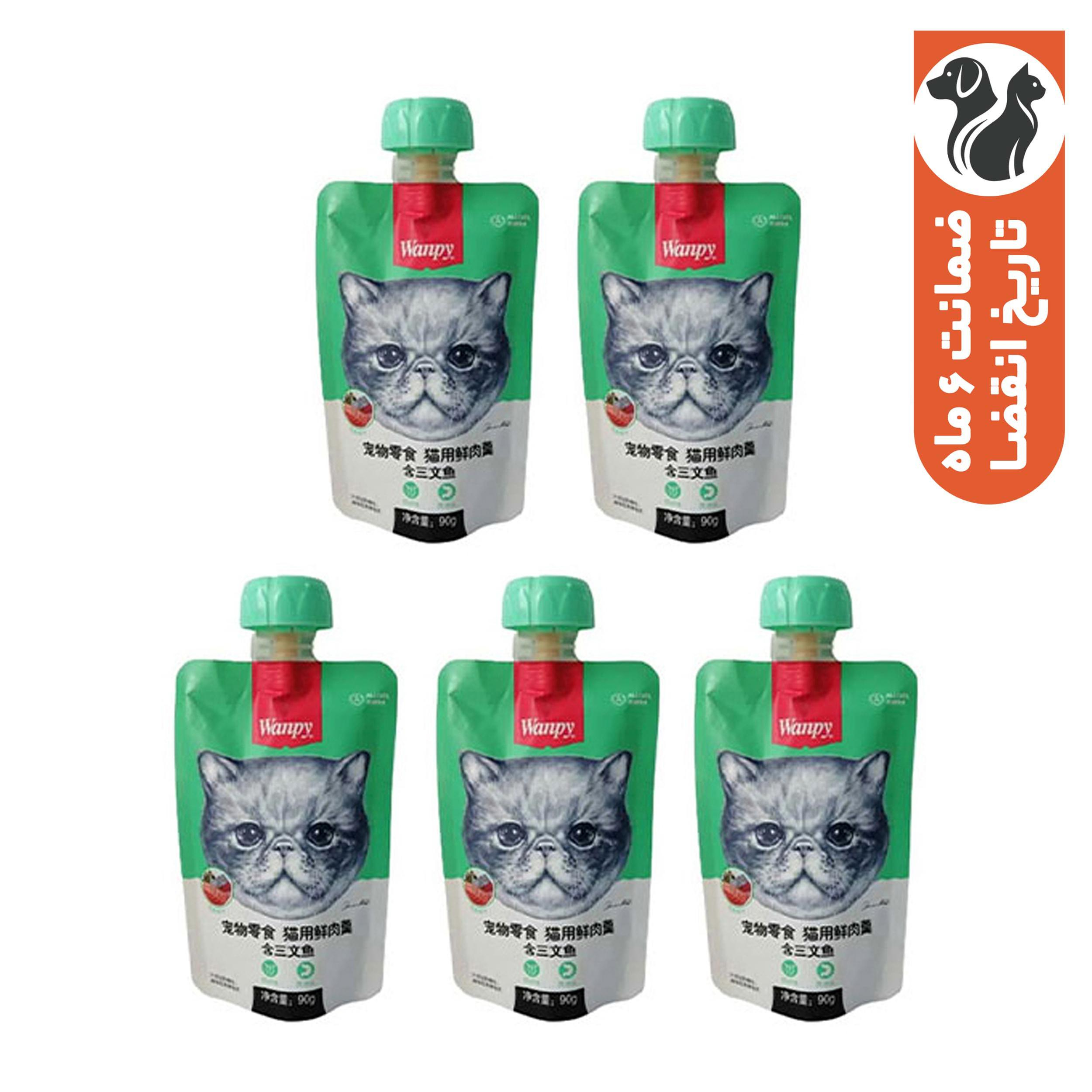 تشویقی گربه ونپی مدل ماهی قزل وزن 450 گرم بسته 5 عددی