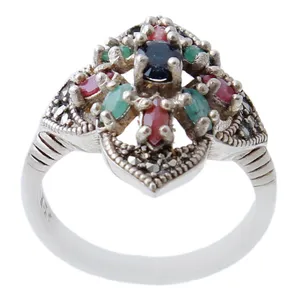 انگشتر نقره زنانه بازرگانی میلادی کد AW_448