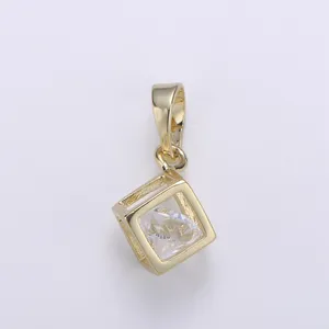 آویز گردنبند طلا 18 عیار زنانه قیراط مدل تک سنگ کد GH2589