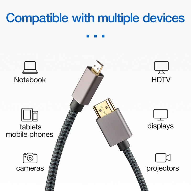 کابل تبدیل Micro HDMI به HDMI کابل HDMI یو اِل‌ تی یونیت مدل 4k طول 3 متر