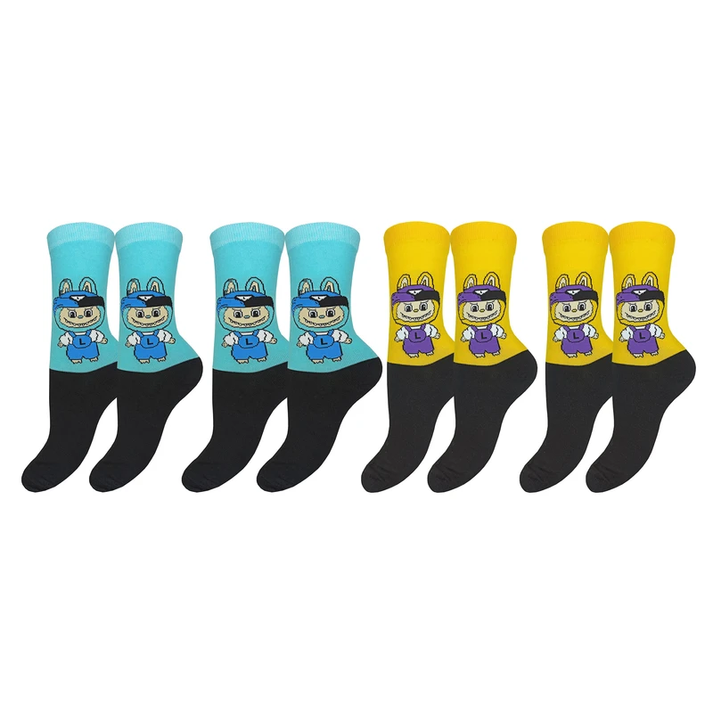 جوراب ساق بلند زنانه مدل لبوبو کد 2142  بسته 4 عددی