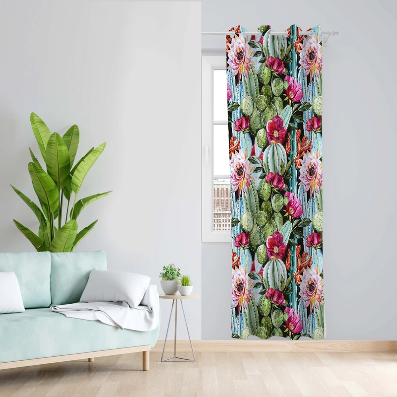 پرده طرح گل مدل مخمل پانچی کد 5019 z سایز 140x200 سانتی متر