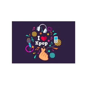   کارت پستال بادکنک آبی طرح کی پاپ مدل Kpop1