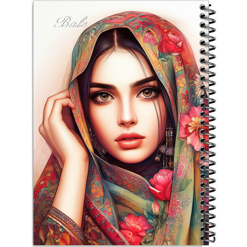دفتر طراحی 50 برگ انتشارات بله مدل کاغذ ضخیم طرح فانتزی دختر ایرانی کد Q497