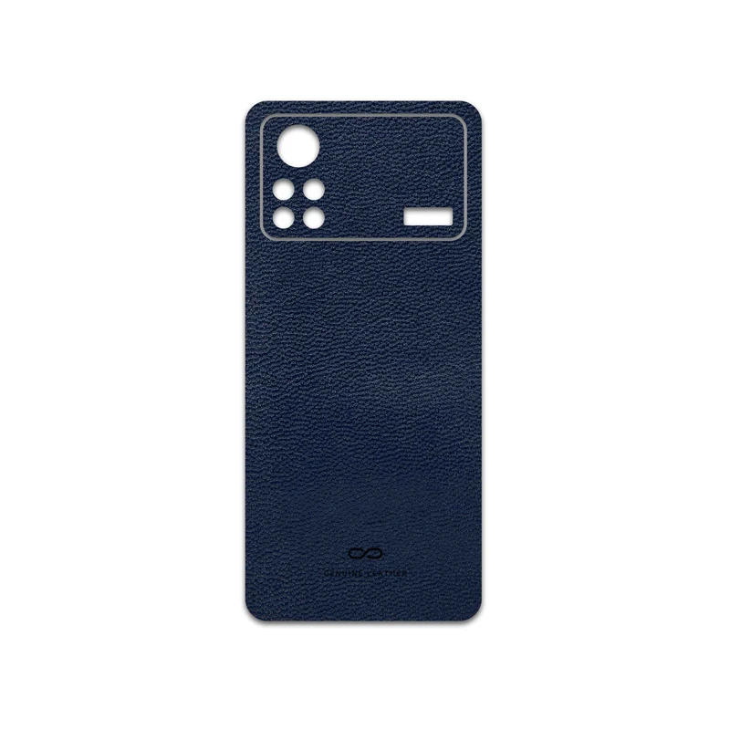 برچسب پوششی ماهوت مدل Deep-Blue-Leather مناسب برای گوشی موبایل شیائومی Poco X4 Pro 5G