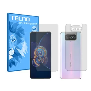 Tecno Resistant model transparent screen protector suitable for Asus Zenfone 8 Flip mobile phone along with the back of the phone