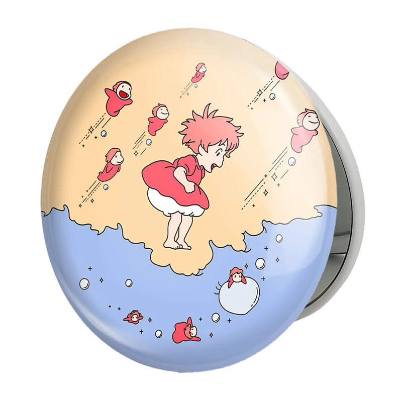 آینه جیبی خندالو طرح انیمه پونیو Ponyo مدل تاشو کد 4890 