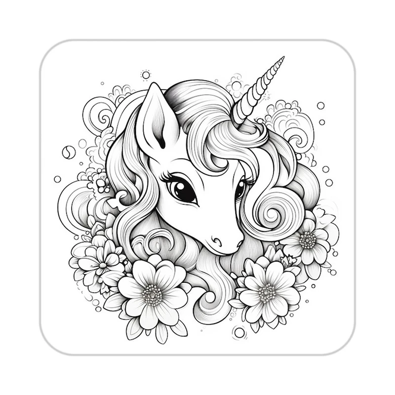 زیر لیوانی کاکتی طرح اسب تک شاخ و یونیکورن مدل mp29410