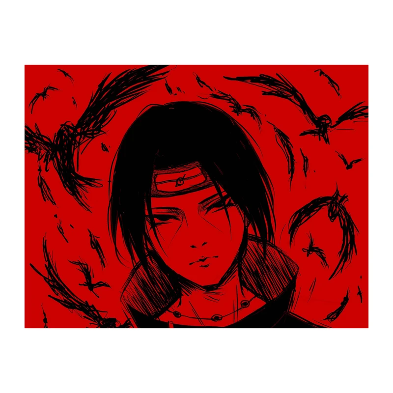 استیکر لپ تاپ و موبایل مدل انیمه طرح ناروتو اوچیها ایتاچی naruto uchiha itachi کد 1622