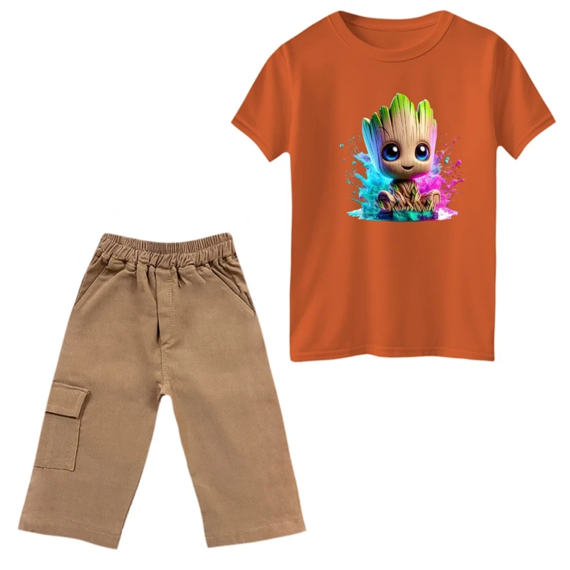 ست تی‌شرت و شلوارک پسرانه مدل گروت کد 8