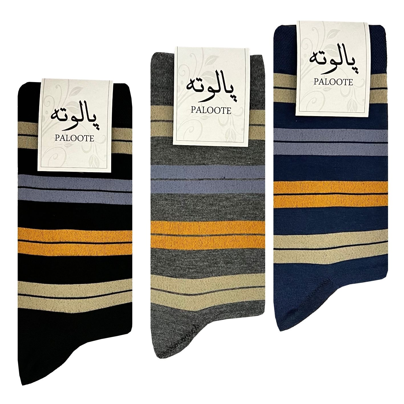 جوراب ساق بلند مردانه پالوته مدل PLT-P8 مجموعه 3 عددی -  - 3