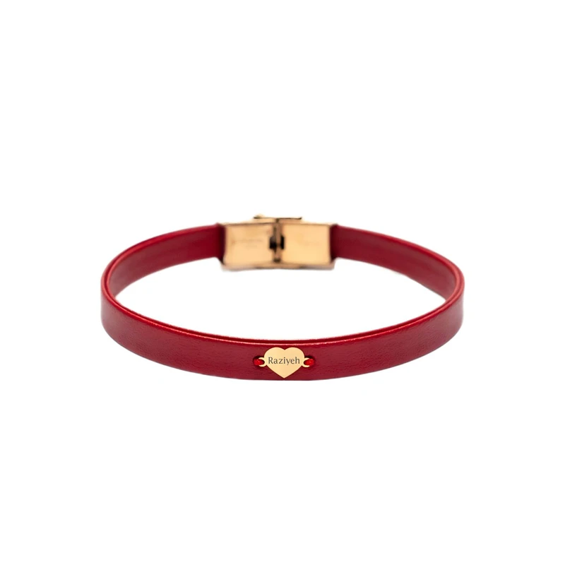 دستبند طلا 18 عیار زنانه لیردا مدل اسم راضیه