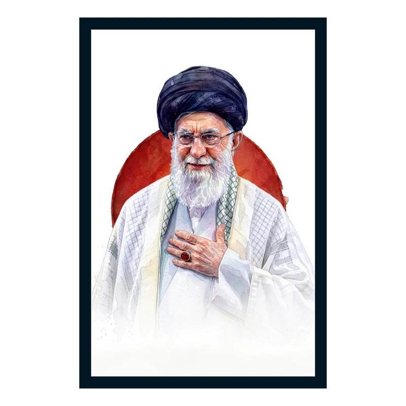 تابلو بکلیت طرح رهبر شهید حضرت آیت الله سید علی خامنه ای مدل B-S10604 فریم مشکی