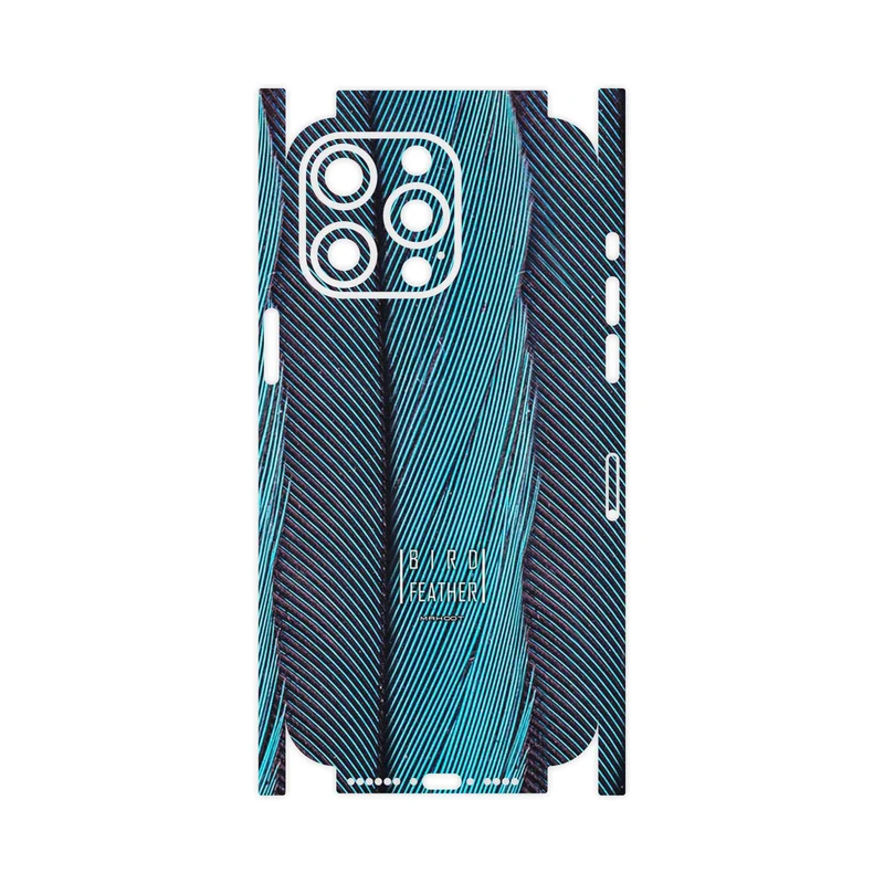 برچسب پوششی ماهوت مدل Turquoise feathers-FullSkin مناسب برای گوشی موبایل اپل iPhone 15 Pro Max